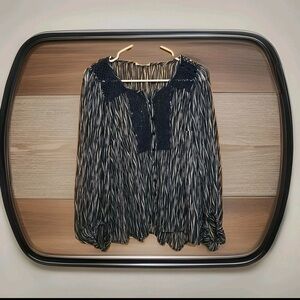 Mystree Black and White Striped Blouse